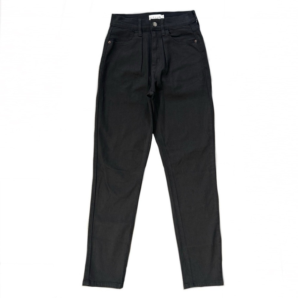 Cello Black High-Rise Pleated Front Skinny Jeans Women's Junior Denim Size‎ 1